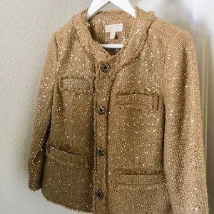 Michael Kors Tweed & Mini-Sequined Blazer